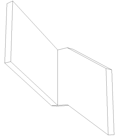 Escalier quart tournant - Raccord des limons - Exemple - Type 2b - Perspective
